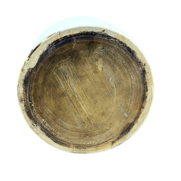 Vintage Stoneware Whiskey Jug Brown & Cream Glazed Pottery Crock w/ Cork Handle - Picture 12 of 13